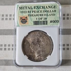1922 $1 Peace Dollar Silver 0.900 Philadelphia Treasure Island #009