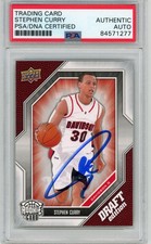 2009 STEPHEN CURRY ROOKIE RC DRAFT EDITION ON CARD AUTO PSA AUTHENTIC WARRIORS. rookie card picture