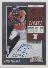 2018 Panini Contenders Rookie RPS Playoff Ticket 15/99 Royce Freeman Auto 1u0