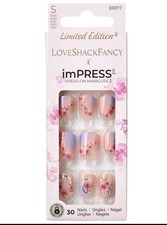 KISS imPRESS Short Length Press On Nails Loveshack Fancy Blue Rose x1