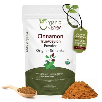 Organic Way True Ceylon Cinnamon Powder | & 16 Ounce (Pack of 1)