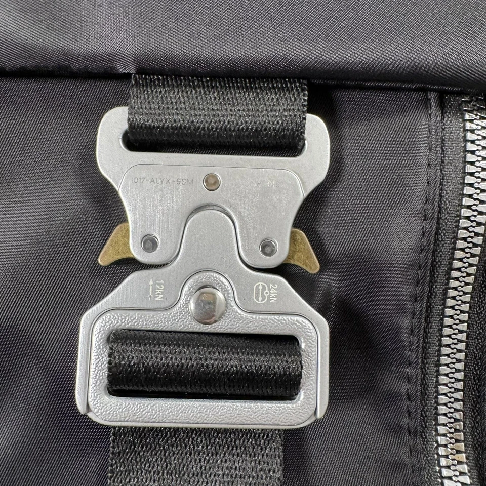 1017 ALYX 9SM Backpack Black Rollercoaster Cobra Buckle Drawstring Dustbag - Image 2 of 4