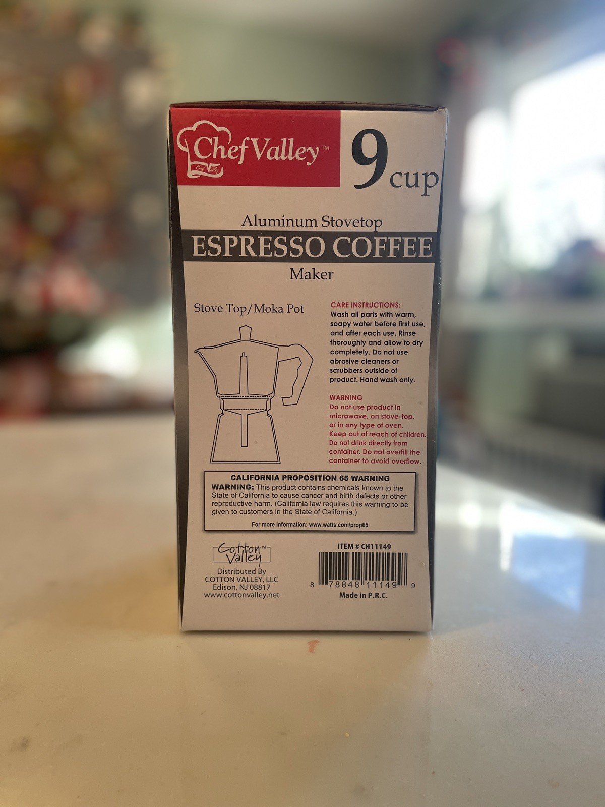 Chef Valley - Aluminum Stovetop - 9 Cup Espresso Coffee Maker