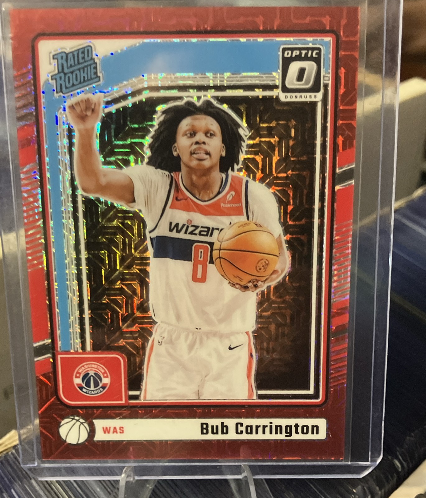 2024-25 Donruss Optic Rated Rookie Bub Carrington #273 Choice Red Prizm /88 (RC)