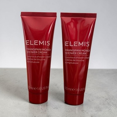 NEW~ Elemis Shower Cream LOT x2 Frangipani Monoi Luxurious 50 mL 1.6 oz #41