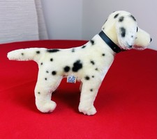 Vtg R Dakin Dalmatian Dog Plush 10  Spotted Velveteen Flocked Japan MCM Toy