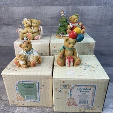 Vintage Enesco Cherished Teddies Figurines Lot of 4 Boxed Collectible Set 1990's