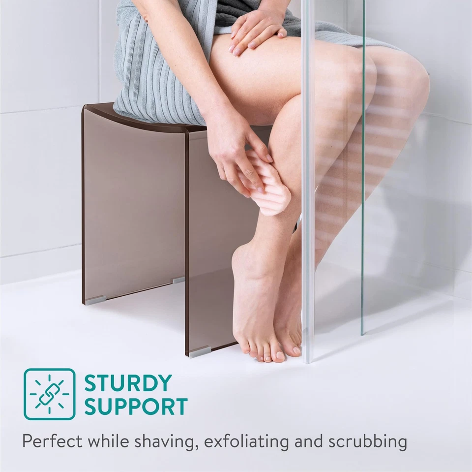 Banco de Ducha Acrílico Gris - Taburete Impermeable para Baño o Tocador 17.1" x 1... Foto 4 de 4