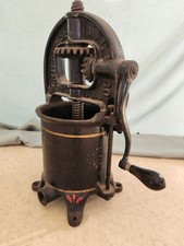 Antique Enterprise MFG 4 Qt Sausage Stuffer Fruit Wine Press VTG Cast Iron