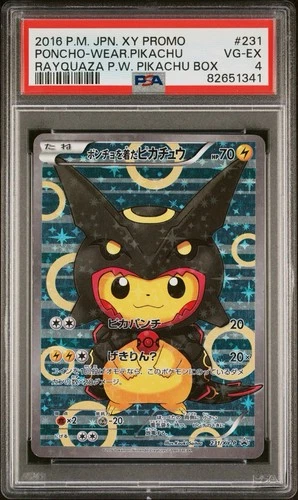 Pokémon Poncho-Wearing Pikachu Rayquaza XY-P Promo Holo 231/XY-P Japanese PSA 4