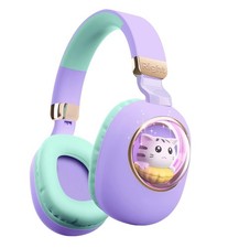 Kids Bluetooth Headphones with Mic, Led Light Up Cat Over Ear Wireless Headph...