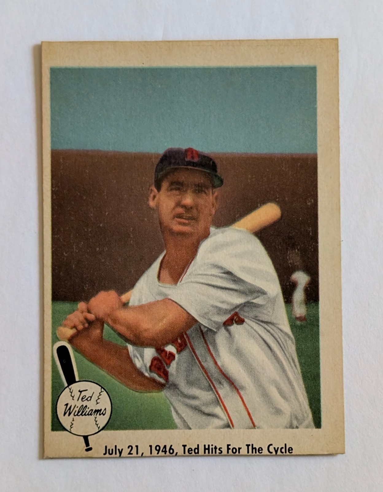 1959 Fleer Ted Williams Set # 29 " July 21,1946 Ted Hits For The Cycle "
