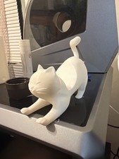 Cat Phone Stand - Beige - 3D Printed - Made of plastic