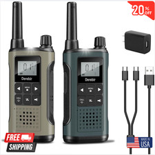 2 PACK Long Range Walkie Talkie 100 Mile Two Way Radio Charge Headset Waterproof