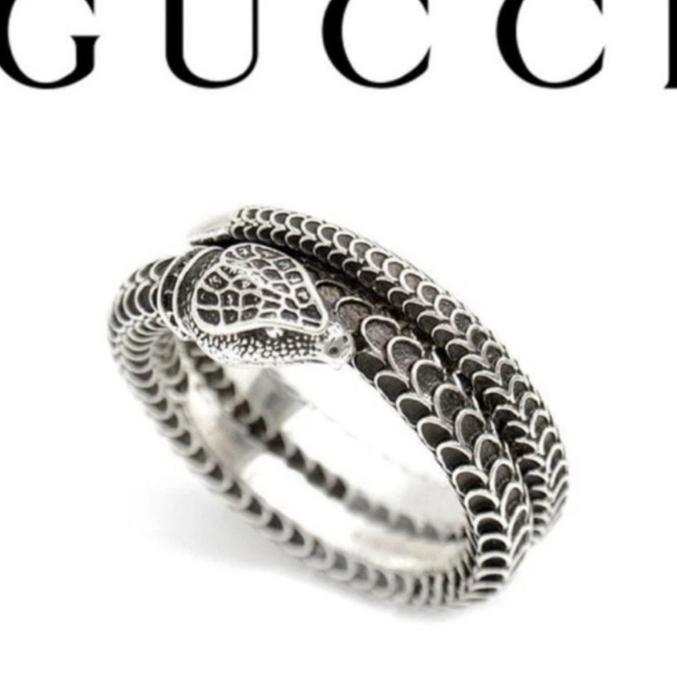 GUCCI Silver 925 Garden Snake Ring Size 7