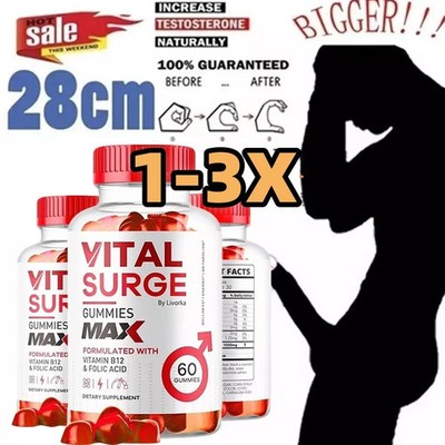 1~3X Vital Surge Male Gummies Maximale Stärke Advanced Formula 60 Stück DE 2026