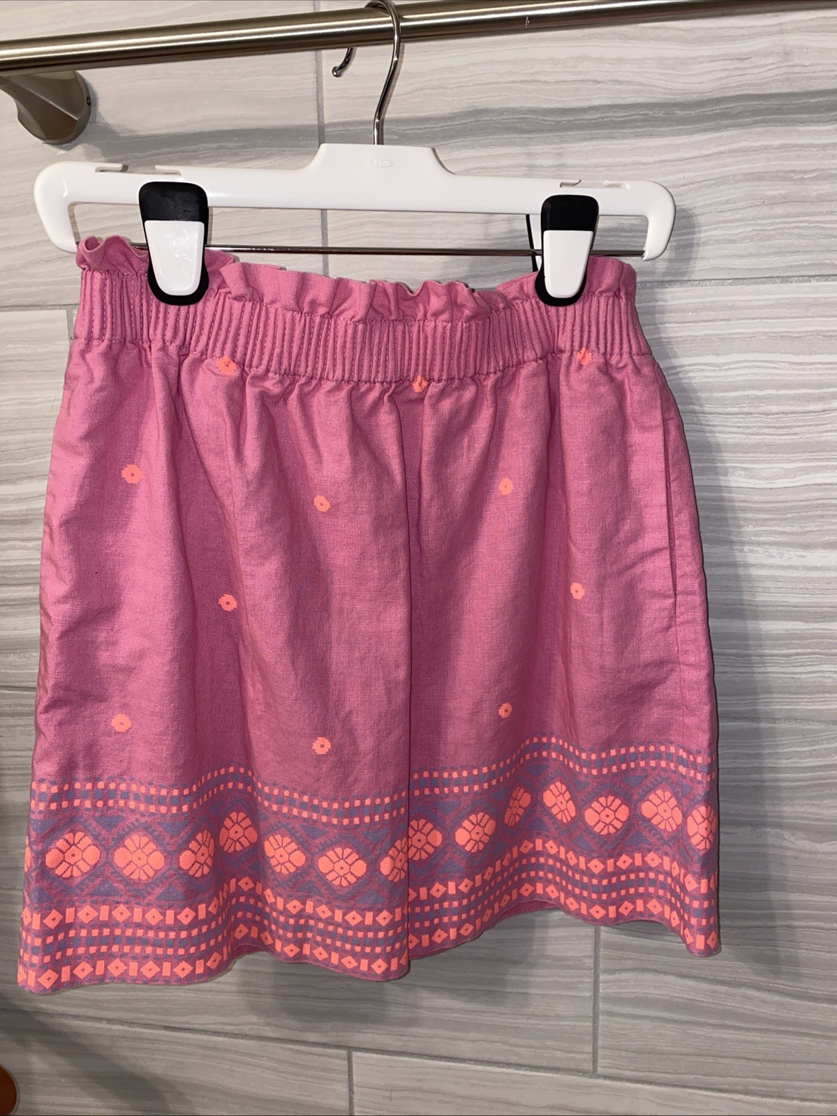 J.CREW Women's Linen Mini Skirt, Cute, Preppy Size 8 Pink