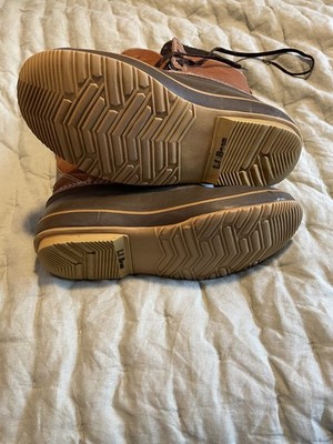 L.L.Bean 299620 Mens US 12 M Snow Duck Boot Brown Tumbled Leather Waterproof