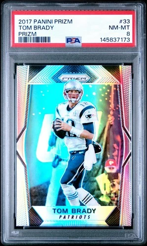 2017 Panini Prizm Tom Brady Silver Prizm #33 PSA 8 NM-MT Patriots