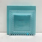 Tiffany & Co. Basketweave Square Plate Crystal Glass 10 Inch Made in Germany Box