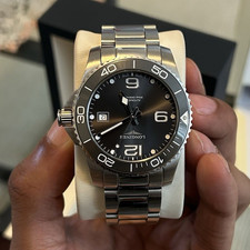 Longines HydroConquest 41mm Black Dial Auto Diver Date Steel Bracelet Box