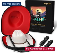 Anysiny Cowboy Hat Box for Travel-Crush Proof Hat Travel Case for Cowboy Hats Ho