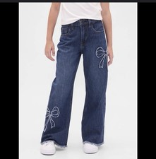 GAP Kids Low Stride Wide Leg Jeans Size 16/18 Cotton wide leg Nwt