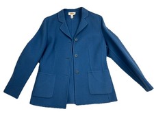 Talbots Petites 6 Blue Wool Blazer Jacket Womens Career Classic