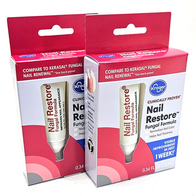 2 packs Kroger Nail Restore Fungal Formula 0.34 FL. OZ. Tubes Renewal Finger,Toe