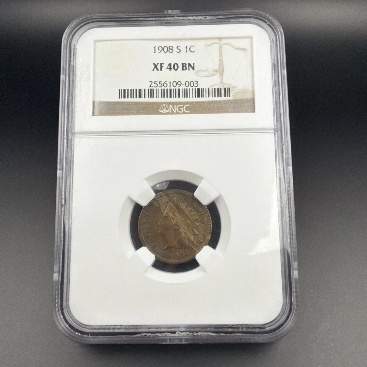 アメリカ　インディアン　1セント　銅貨　1908 s 準特年 San Francisco 1908 Year Indian Head Small Cents (1859-1909) for