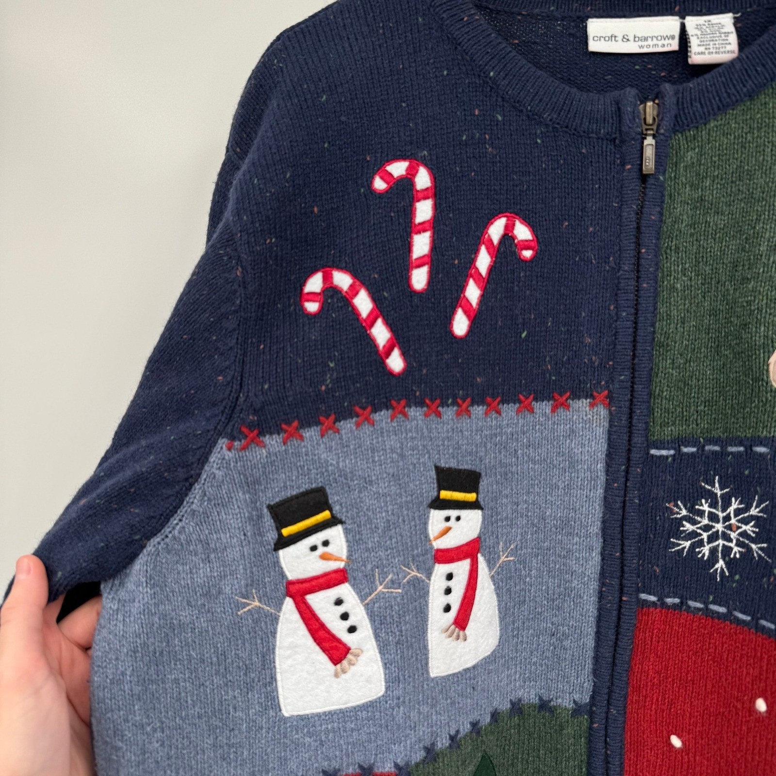 Croft & Barrow Patchwork Christmas/Holiday Embroi… - image 4