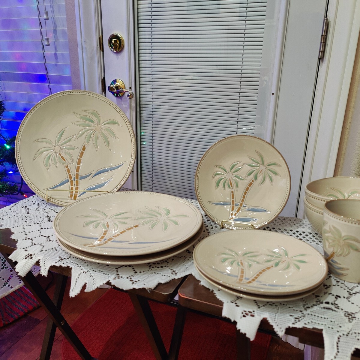 Stoneware Dinnerware Set Pfaltzgraff Palm Dinnerware Painted