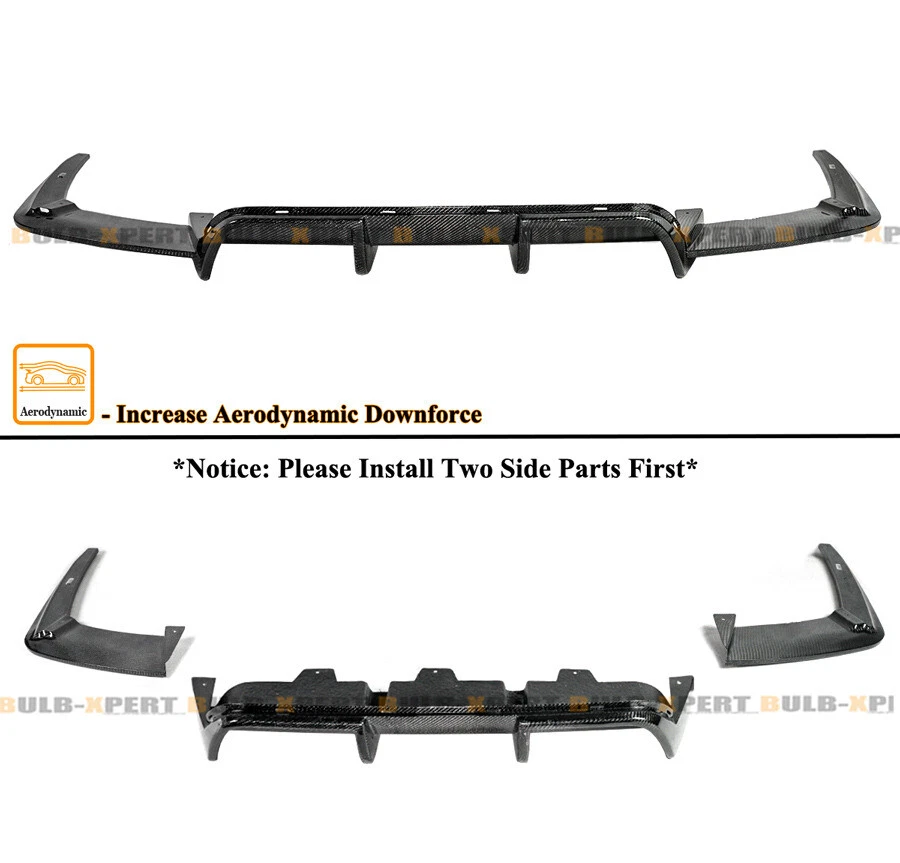 Difusor trasero de fibra de carbono estilo V con extensión para BMW F06 F12 F13 M6 2012-2018 Foto 3 de 4