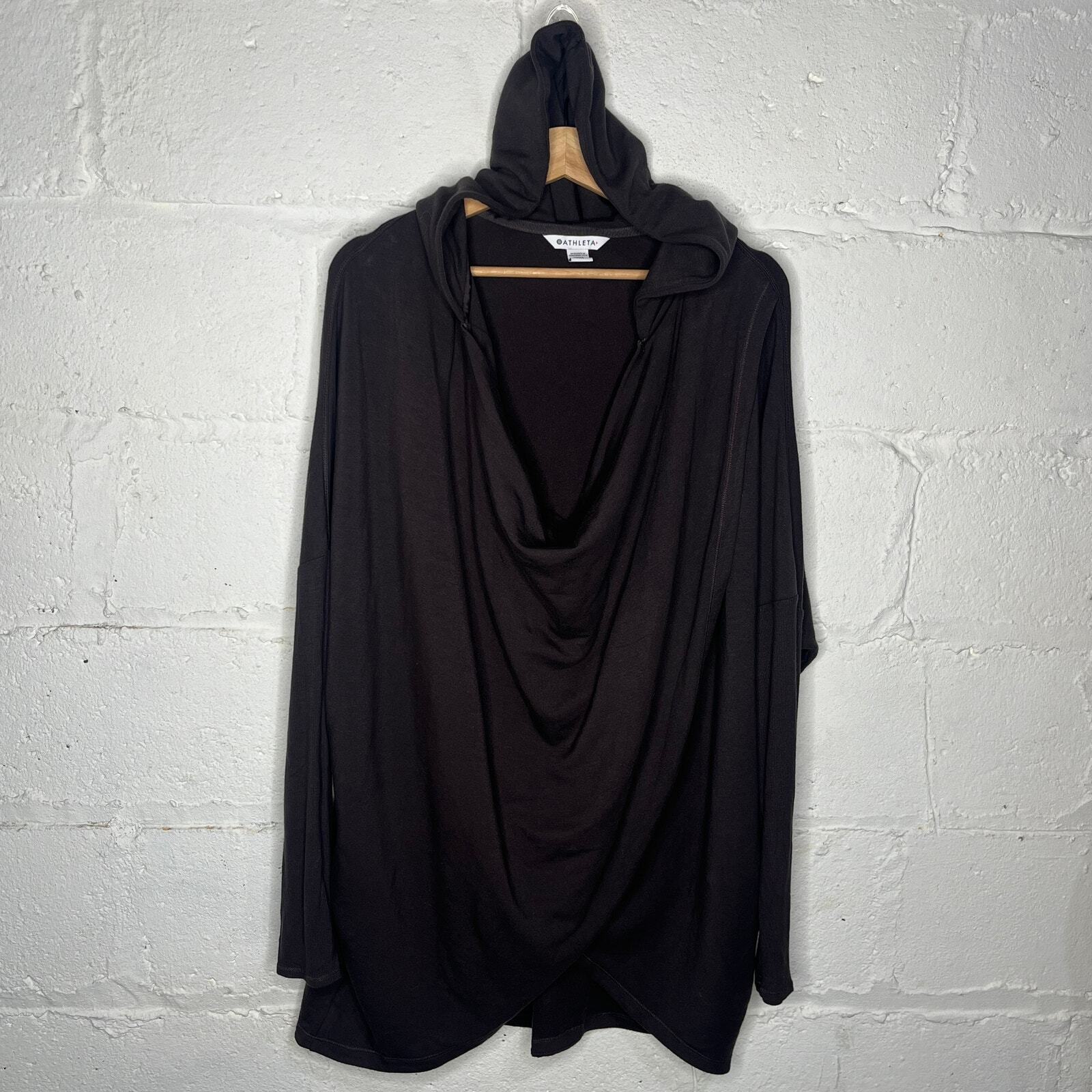 Athleta Women's Hooded Purana Long Sleeve Wrap Sweatshirt Decadent Chocolate XL