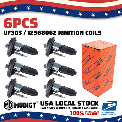 6x OEM Ignition Coil UF303 BS-C1395 For Chevrolet Trailblazer GMC Isuzu Buick