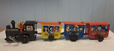 VTG Western Comic Zig Zag Express Train Tin Key Wound Wind Up Toy