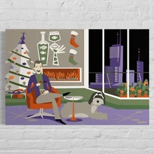 Carousel of Progress 36x12 Retro Shag Inspired Poster Art- Disneyland