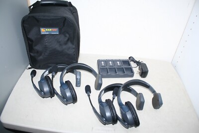 4 Eartec UltraLITE HD Wireless Headset Communication System 2 Main & 2 Remote