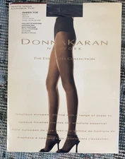 New Donna Karan Essentials Matte Sheer Pantyhose Navy Sz M OAO33 Control Top