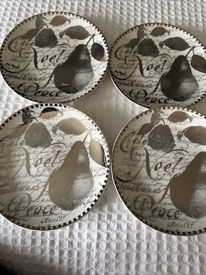 restoration hardware christmas Noel Canapé  Pears Desert Set Of 4 Elegant