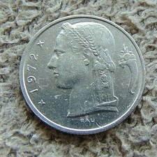 Münzen, eine Münze über 5 FRANC(BELGIЁ), 1972 Jahr! Belgien!(NLD)