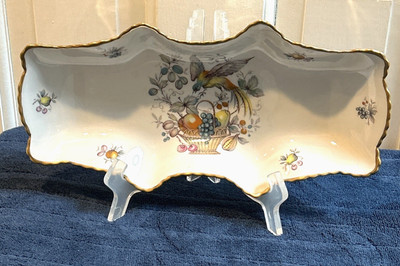 VTG Limoge BIRD of PARADISE, Fruit Basket Gold Trim Candy Bowl Dish- NEW OTHER