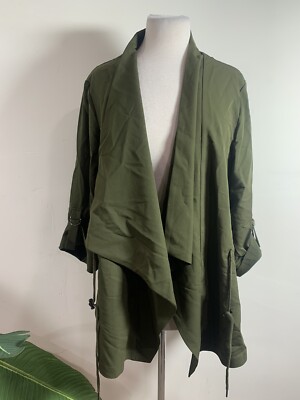 ELOQUII Elements Plus Size Utility Jacket with Waterfall Front, Size 22 