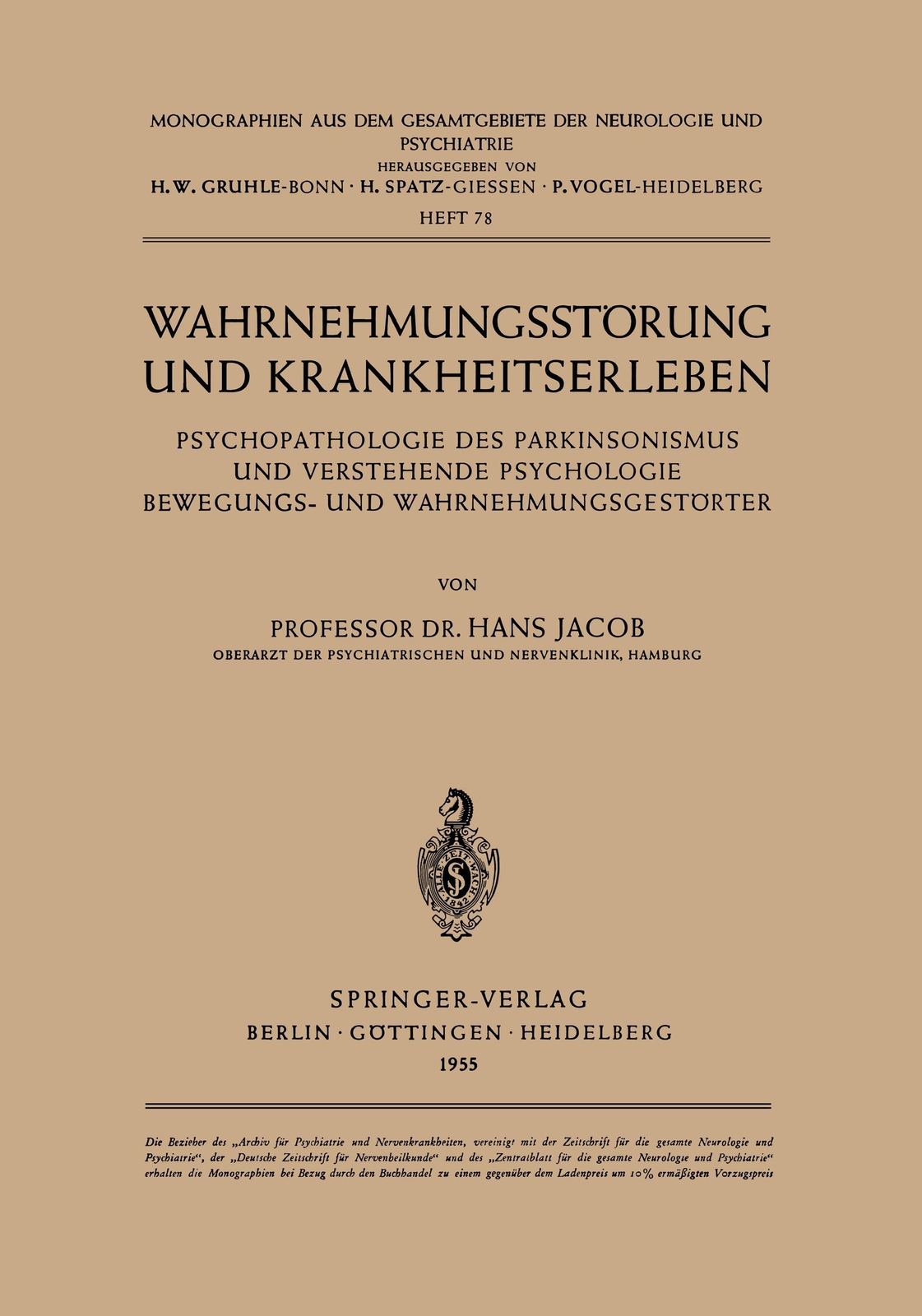 Wahrnehmungsstörung Und Krankheitserleben | Buch | 9783540019459