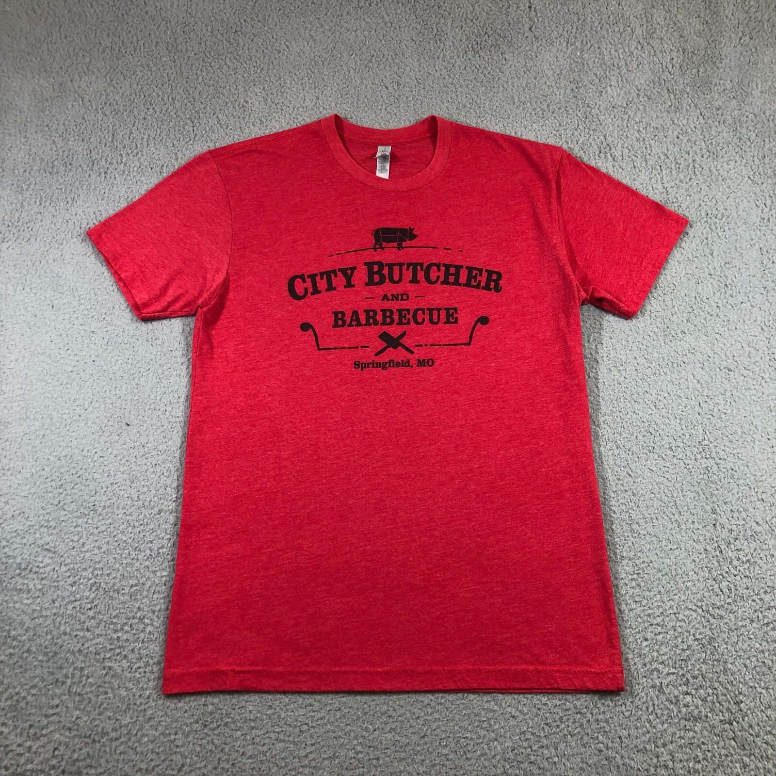 City Butcher And Barbecue Springfield ,MO Shirt Mens S Red #Soldout
