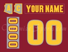 Arizona State Sun Devils Customized Number Kit For 2017-2021 Away Hockey Uniform