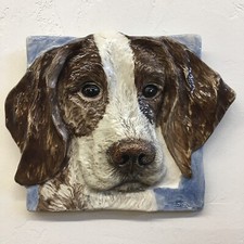 German Shorthair Pointer Ceramic HANDMADE 3D Dog Portrait Tile Alexander Art USA