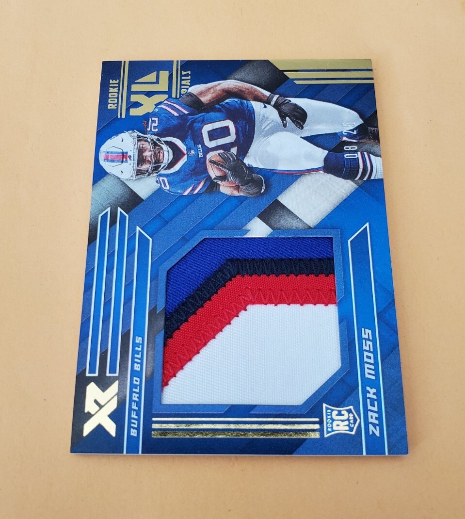 2020 Panini XR XL Materials Blue /25 Zack Moss #RXM-31 Rookie RC 4