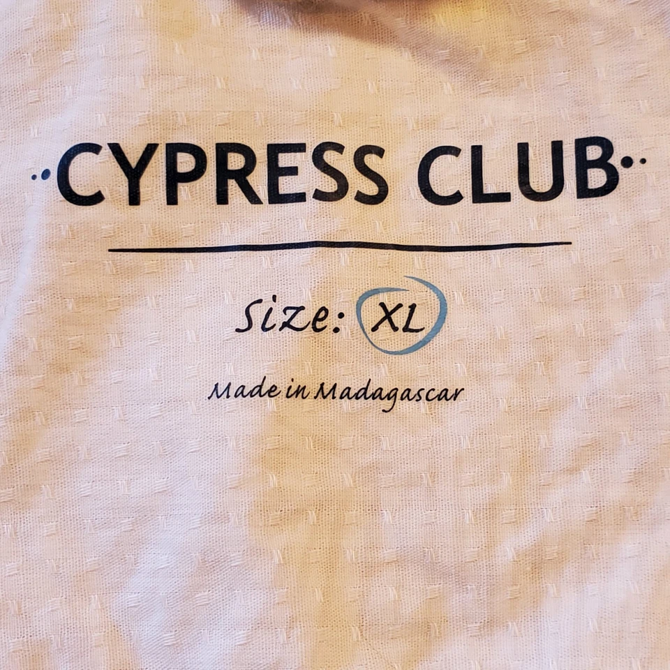 Camisa de club de ciprés para hombre talla XL blanco tostado a cuadros manga corta algodón en muy buen estado Foto 4 de 4