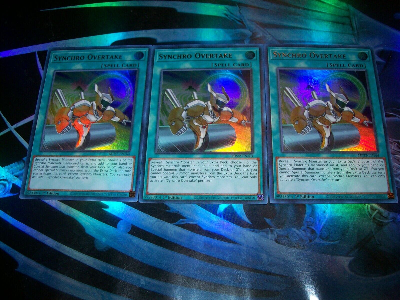 3x Synchro Overtake 1st Edition Ultra Rare MP22-EN164 Yu-Gi-Oh!